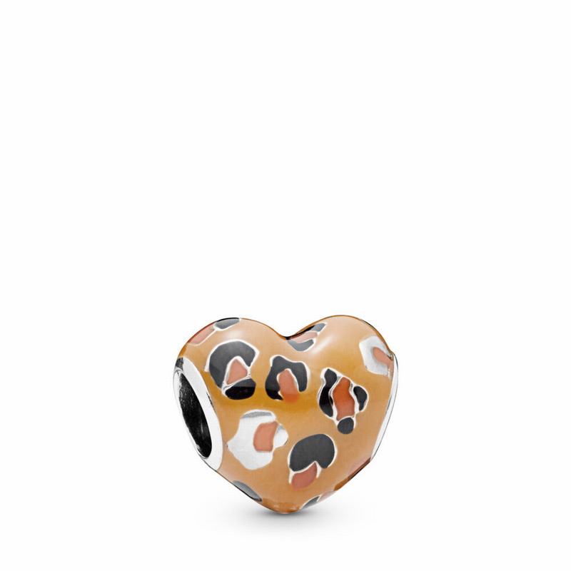 Pandora Spotted Heart Charm Ireland - Sterling Silver/Enamel/Black - 658307SZF